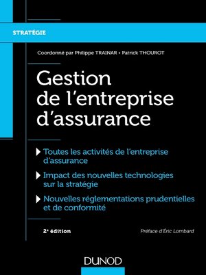 cover image of Gestion de l'entreprise d'assurance--2e éd.